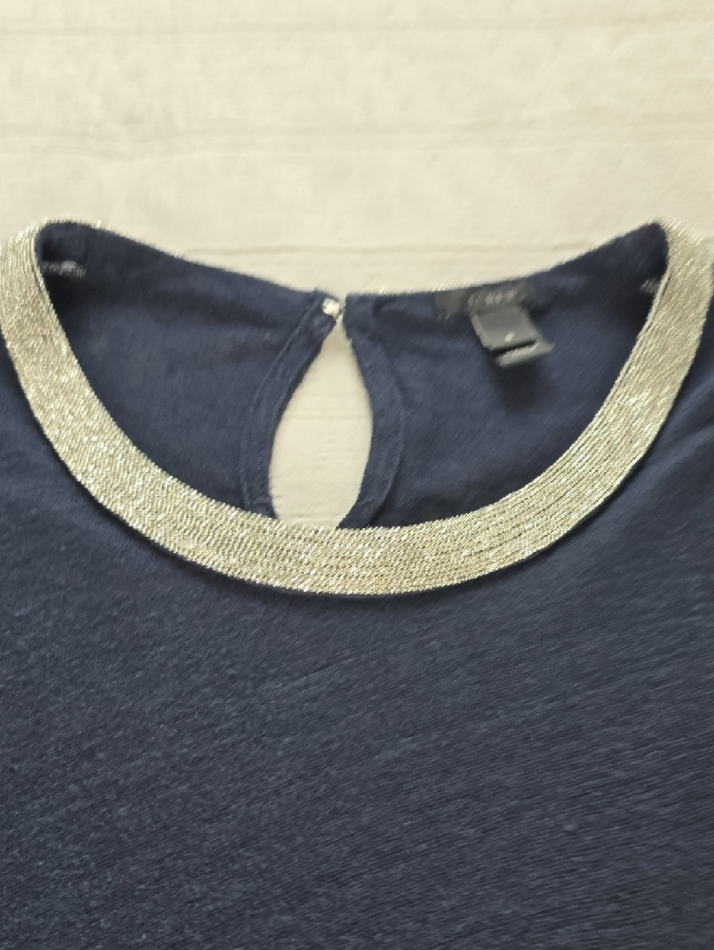 J Crew Embellished Linen Crewneck Women's Size Small - Picture 3 of 13